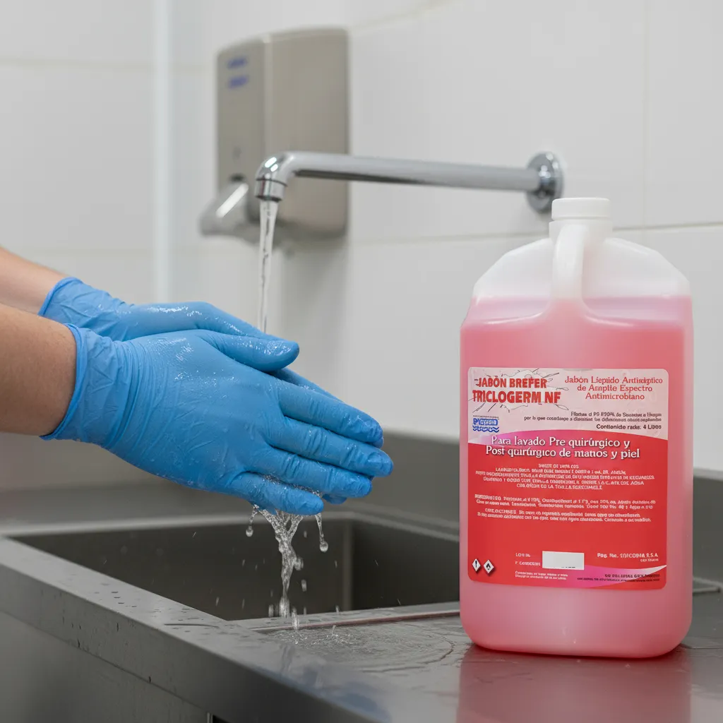 Jabón antiséptico quirúrgico con triclosan Envase 4 L. TRICLOGERM
