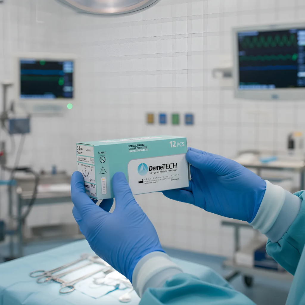 Sutura Nylon 3-0 aguja Reverso Cortante 19 mm 3/8 circulo hebra de 45 cm color Negro. Caja con 12 piezas.