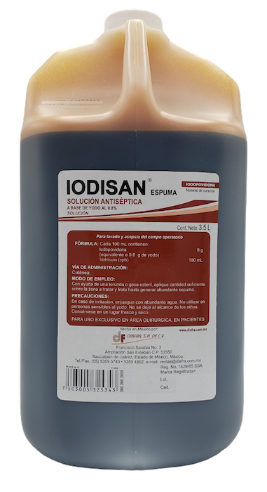 Antiséptico Iodopovidona espuma 3.5 Litros Iodisan