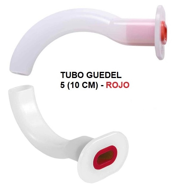 Cánulas Orofaríngeas De Guedel Rojas Tamaño 5 Longitud 100 mm. Pieza  