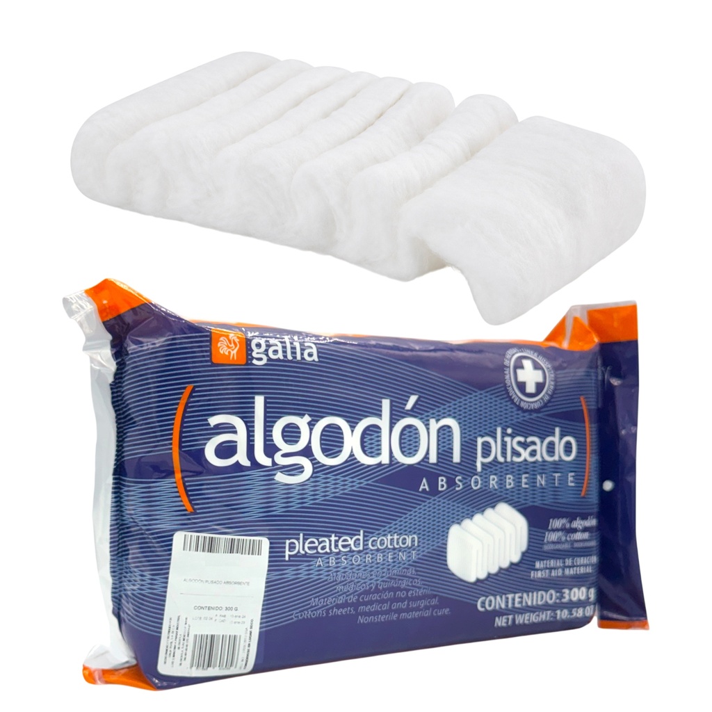 Algodón plisadoabsorbente. Envase con 300 g