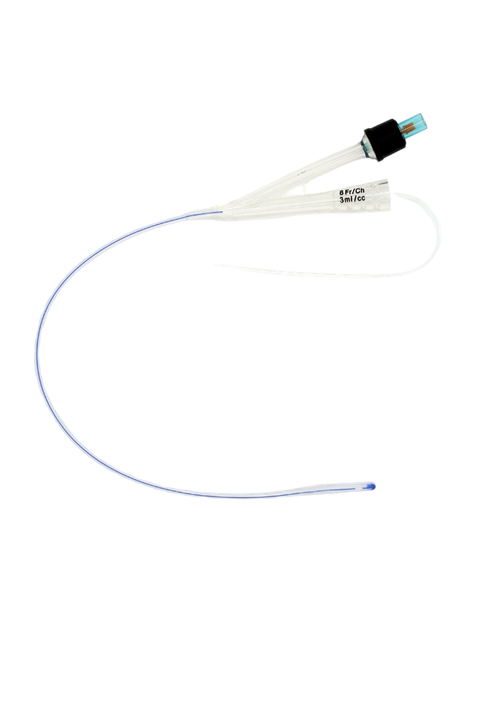 Sonda Foley Silicón con globo 3 ml calibre 8 FR. (2 vías ) 38 cm de longitud. NIPRO. Pieza