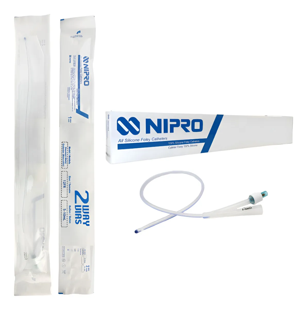 Sonda Foley Silicón con globo 5 ml calibre 12 FR. (2 vías ) 38 cm de longitud. NIPRO. Pieza