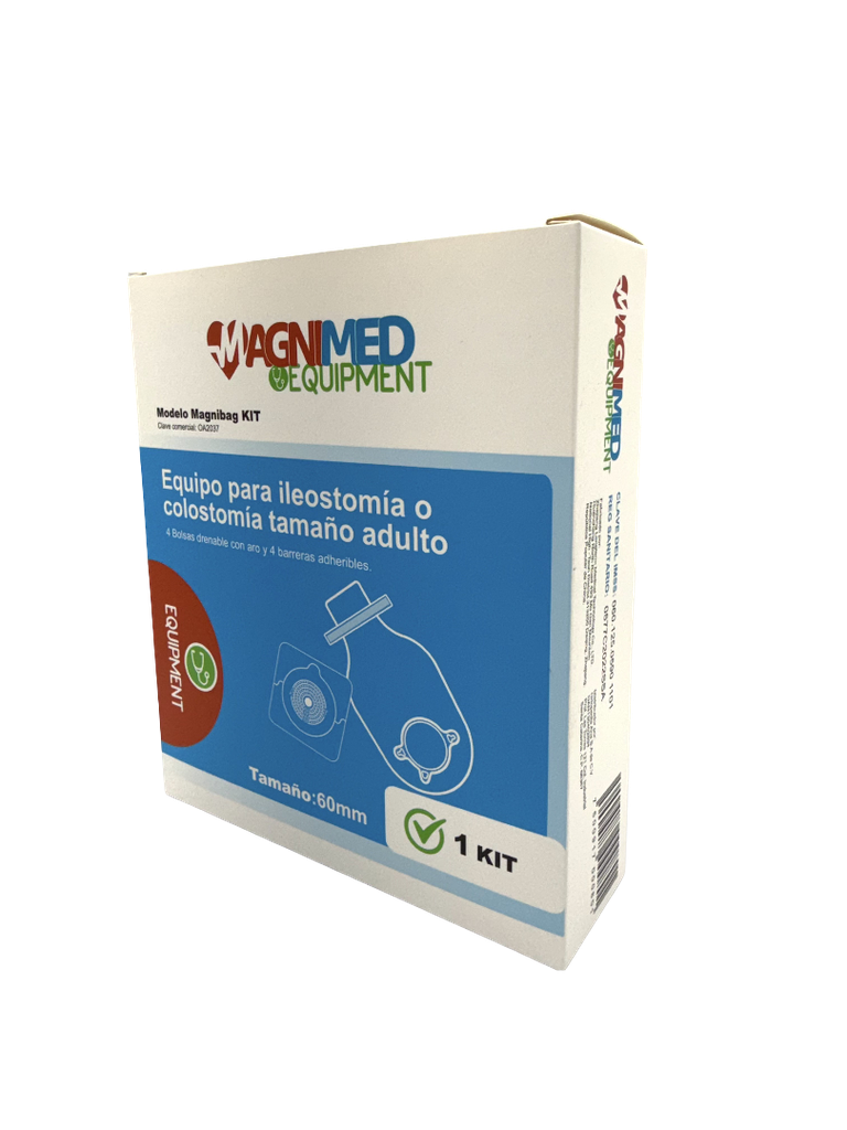 Equipo para ileostomía o colostomía tamaño Adulto. Equipo. Caja con 4 equipos.