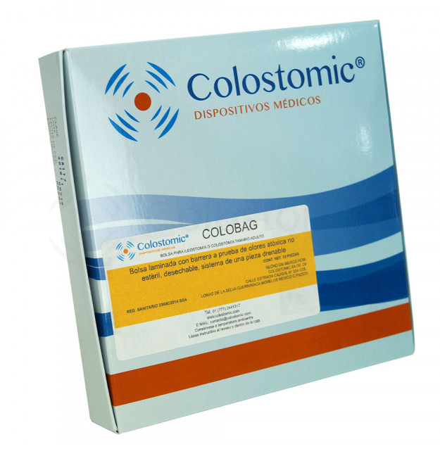 Bolsa para ileostomía o colostomía adulto. Caja con 10 piezas