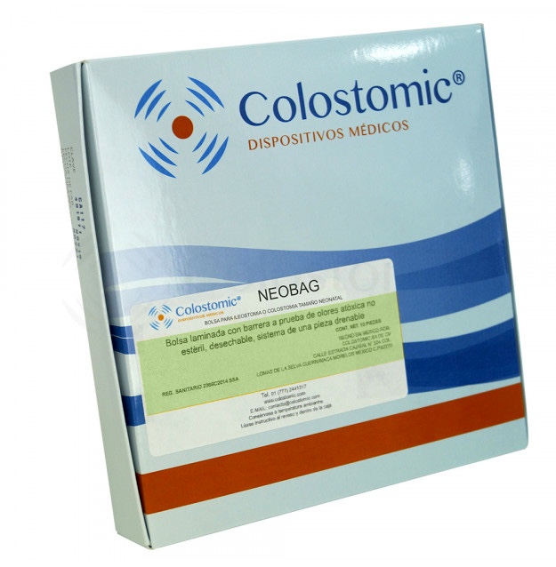 Bolsas para ileostomía o colostomía tamaño neonatal. Caja con 10 Piezas