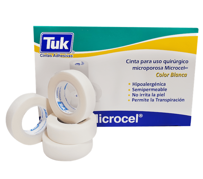 Cinta Microporosa de tela no tejida 1.25 cm x 10 mts. Caja con 24