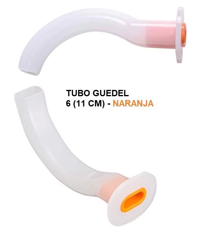 Cánulas Orofaríngeas De Guedel Naranja Tamaño 6 Longitud 110 mm. Pieza 