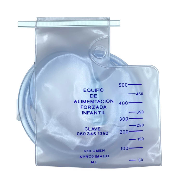 Equipo con bolsa alimentación enteral infantil 500 ml. Pieza.