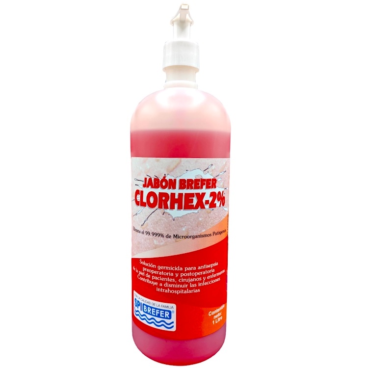 Jabón Quirúrgico con Gluconato de Clorhexidina 2%. Envase 1 Litros