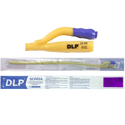 Sonda Foley de látex con globo 5 ml calibre 22 FR (2 vías). Pieza