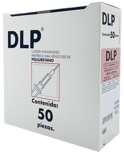 [CATDLP P20G28-34 (060.168.6660)] Catéter para venoclisis de Fluoropolímeros Radiopaco Longitud: 28-34 mm Calibre: 20 G Envase con 50 piezas DLP