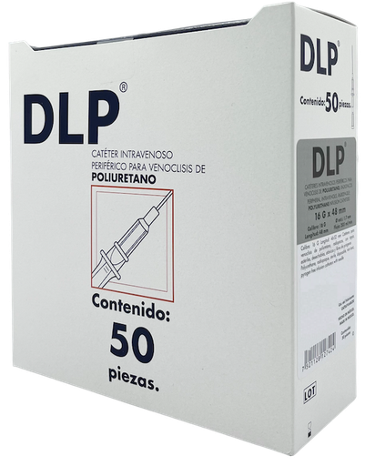 [CATDLP P16G46-52 (060.168.6629)] Catéter para venoclisis de Fluoropolímeros Radiopaco Longitud: 46-52 mm Calibre: 16 G. Envase con 50 piezas. DLP