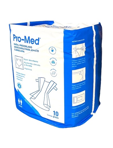 [060.681.0067 (1104200)] Pañal Desechable Predoblado Cubrecama Para Adulto Bolsa Con 10 Pro-Med