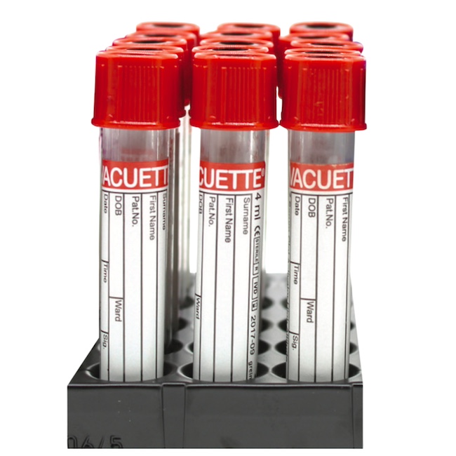 Tubo de PET 9 ml. Tamaño 16x100. Tapón rojo con anillo negro Empaque ...