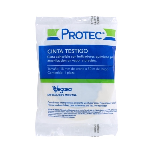 [060.203.0207 (0511010)] Cinta testigo para esterilización en vapor a presión. Tamaño: 18 mm x 50 mts. Pieza. PROTEC