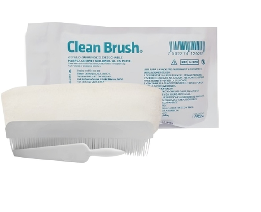 [CLEAN-BRUSH-CLOROMETAXIL] Cepillo Quirúrgico con Paraclorometaxilenol al 3% PCMX , desechable, pieza.
