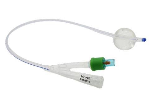 [SF-2WS14FR-C] Sonda Foley Silicón con globo 5 ml calibre 14 FR. (2 vías ) 38 cm de longitud NIPRO. Pieza