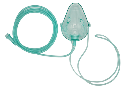 [Q-0482-A (060.621.0482)] Mascarilla para oxígeno con tubo de conexión para Adulto. Pieza. (MeD-Qui)