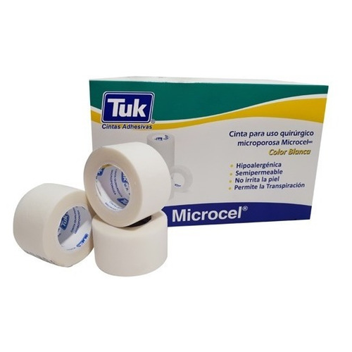 [060.203.0363 tuk] Cinta Microporosa de tela no tejida 5 cm x 10 mts. Caja con 6