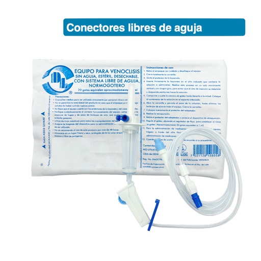 [VEDLNLA] Equipo para venoclisis sin aguja Normogotero Sistema libre de aguja. Equipo