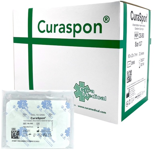 [CE-060-C] Esponja hemostática 30 x 50 a 60 mm. Caja con 20 piezas.