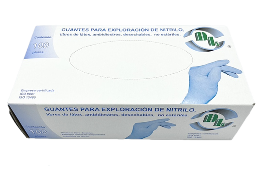 [060.456.0631] Guantes de nitrilo estéril Tamaño: Mediano. Caja con 100 pares