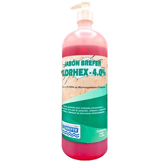 [CLORHEX4%-1L] Jabón Quirúrgico con Gluconato de Clorhexidina 4%. Envase 1 Litros