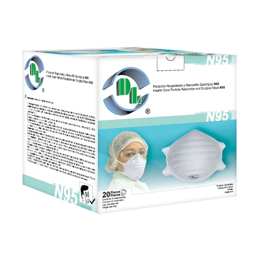 [CUBR-N95-CAJA20] Protector Respiratorio N95. Caja con 20 Piezas.